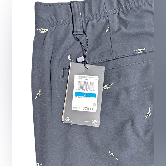 UNDER Armour Printed Golf Shorts Bird Court Black Walking 36 - Picture 7 of 7